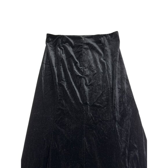 Black Velvet Maxi Mermaid Skirt Size M Back Zipper Belt Loops Shein Whimsygoth W - Picture 6 of 9